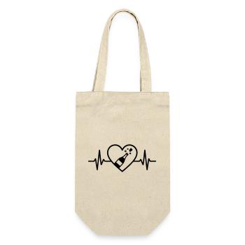 Bottle of heart, sparkling wine, sparkling wine, aperitif - Gift Bag for Bottles - nature - Front