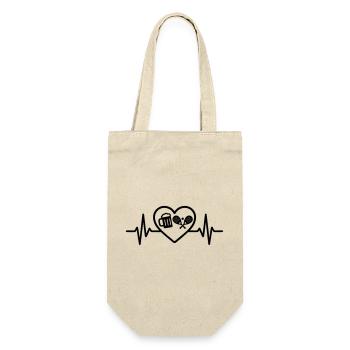 Heart Padel Beer - Gift Bag for Bottles - nature - Front