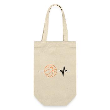 Basketball ist mein Leben, Herzschlag, Court - Geschenkbeutel für Flaschen - Natur - Vorne