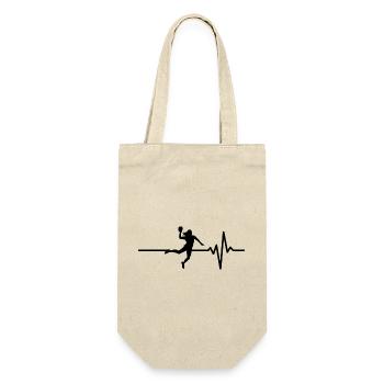 Handball ist mein Leben, Herzschlag, WM, EM, DE - Geschenkbeutel für Flaschen - Natur - Vorne