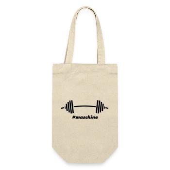 #Maschine: Power, Gewichte & Fitness - Geschenkbeutel für Flaschen - Natur - Vorne
