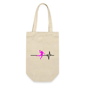 HANDBALLERIN HERZSCHLAG PINK HANDBALL ADRENALIN - Geschenkbeutel für Flaschen - Natur - Vorne