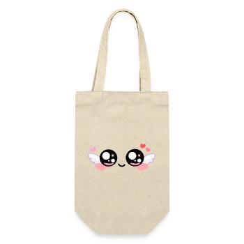 Cupid Eyes – Kawaii Angel Eyes with Wings & Star - Gift Bag for Bottles - nature - Front