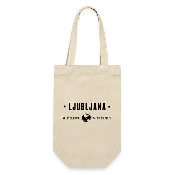 Ljubljana GPS Coordinates Globe Modern Typography - Gift Bag for Bottles - nature - Front