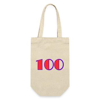 100. 100 JAHRE. 100-JÄHRIGES JUBILÄUM. GEBURTSTAG 100 - Geschenkbeutel für Flaschen - Natur - Vorne