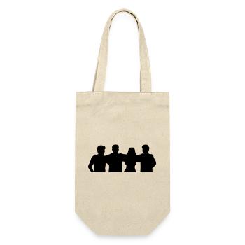 People Group Silhouette Friends Team Together - Gift Bag for Bottles - nature - Front