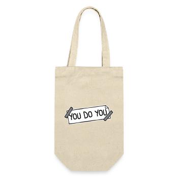 You Do You Funny Self-Confidence Freedom Logo - Gift Bag for Bottles - nature - Front