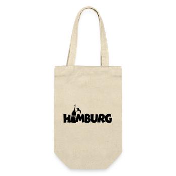 Hamburg am Hamburger Hafen - Geschenkbeutel für Flaschen - Natur - Vorne