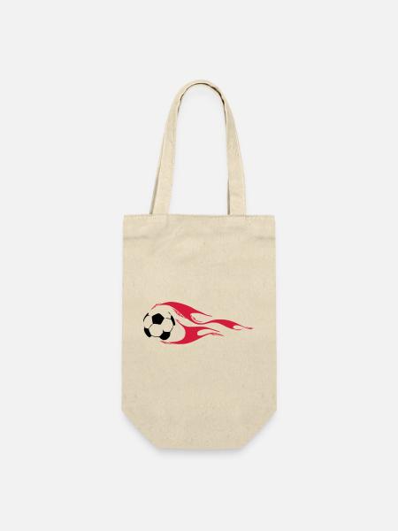 Fußball - Geschenkbeutel für Flaschen - Natur