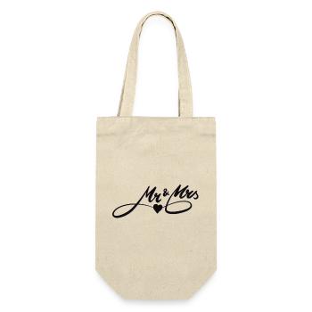 Romantisches Liebesdesign mit Herzmotiv - Geschenkbeutel für Flaschen - Natur - Vorne