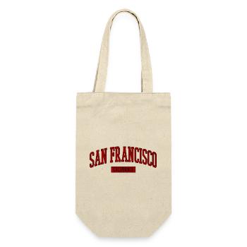 San Francisco Retro Lettering - Gift Bag for Bottles - nature - Front