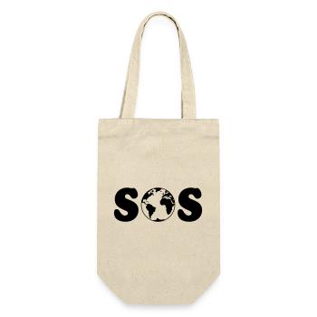 SOS – Erdüberlastungstag / Klimawandel (B / SVG) - Geschenkbeutel für Flaschen - Natur - Vorne