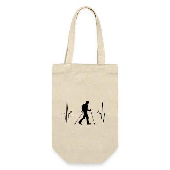 Nordic Walking Man Pulse Frequency - Gift Bag for Bottles - nature - Front