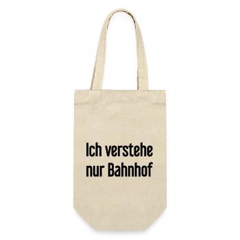 Ich verstehe nur Bahnhof - Geschenkbeutel für Flaschen - Natur - Vorne