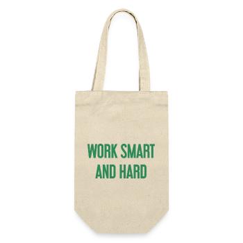 Work Smart and Hard – Success motto for doers - Gift Bag for Bottles - nature - Front