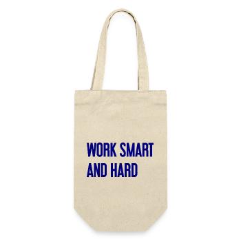 Work Smart and Hard – Success motto for doers - Gift Bag for Bottles - nature - Front