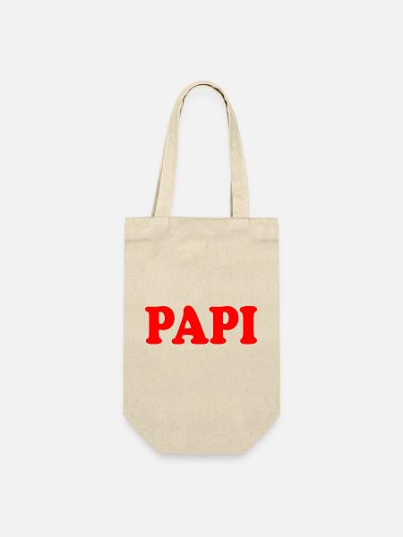 Papi - Geschenkbeutel für Flaschen - Natur