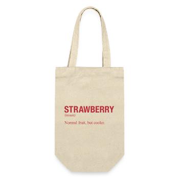 STRAWBERRY Erdbeere - Geschenkbeutel für Flaschen - Natur - Vorne
