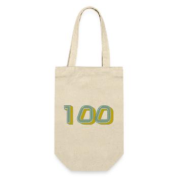 100. 100 YEARS. 100th ANNIVERSARY. BIRTHDAY 100 - Gift Bag for Bottles - nature - Front