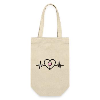 Wine Wine Glass Heart Rosé Wine - Gift Bag for Bottles - nature - Front