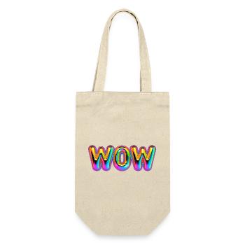 3D WOW Balloon Rainbow Shirt - Gift Bag for Bottles - nature - Front