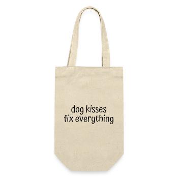 Dog Kisses Fix Everything – Cute Saying for Dogs - Gift Bag for Bottles - nature - Front