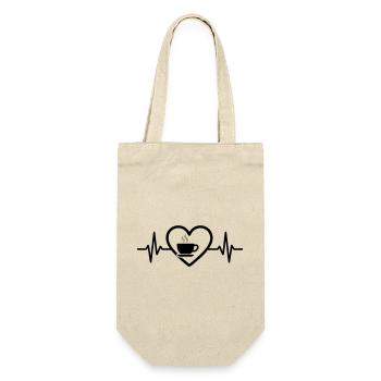 Coffee Heart Cup Hot Drink Break - Gift Bag for Bottles - nature - Front