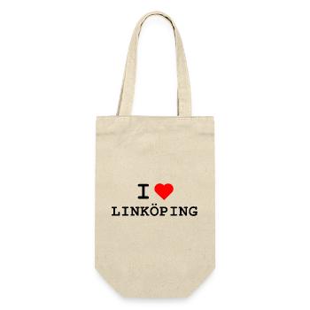 I love Linköping - Ich liebe Linköping - Geschenkbeutel für Flaschen - Natur - Vorne