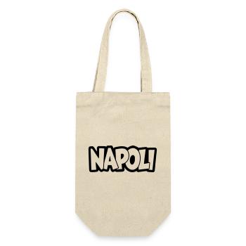 Napoli Schriftzug  - Geschenkbeutel für Flaschen - Natur - Vorne