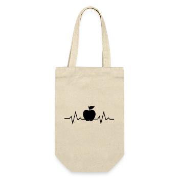 Apple teacher heartbeat - Gift Bag for Bottles - nature - Front