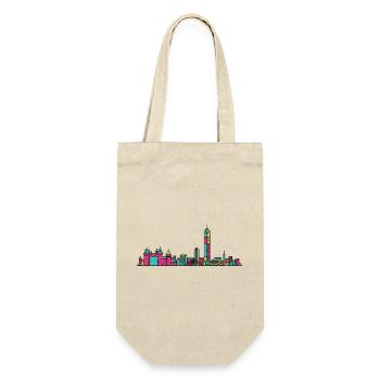 Moderne Linienkunst der Stadtsilhouette von Nantes City - Geschenkbeutel für Flaschen - Natur - Vorne