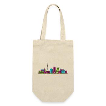 Dublin City Skyline Ha'penny Bridge Line Art - Gift Bag for Bottles - nature - Front