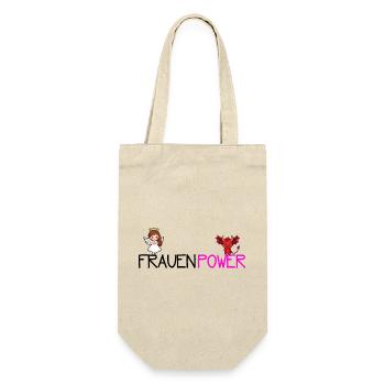 Frauenpower - Geschenkbeutel für Flaschen - Natur - Vorne