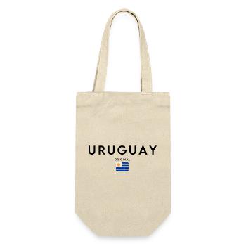 Uruguayischer Stolz, minimalistisches, elegantes Design - Geschenkbeutel für Flaschen - Natur - Vorne