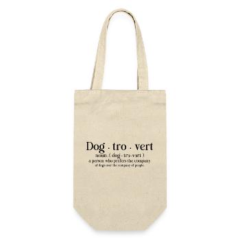 Dogtrovertiert Introvertiert Hundebesitzer - Geschenkbeutel für Flaschen - Natur - Vorne