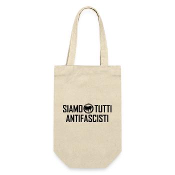 SIAMO TUTTI ANTIFASCISTI black - Geschenkbeutel für Flaschen - Natur - Vorne