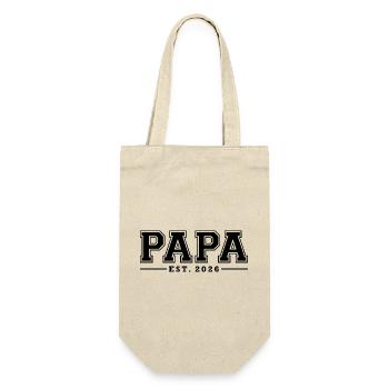 Papa Fondé en 2026 | Père | Cadeau de la fête des pères - Sac à bouteille - nature - Devant