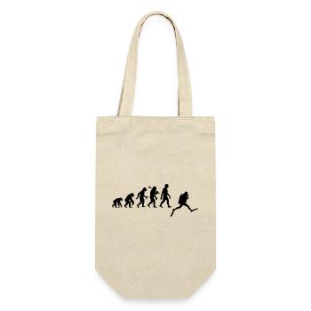 Taucher Evolution Für Schnorchler Die Tauchen - Geschenkbeutel für Flaschen - Natur - Vorne