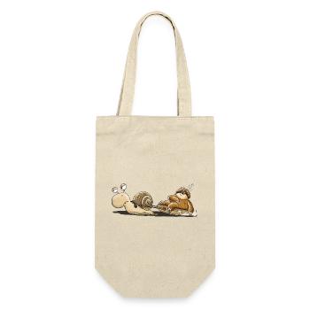 Schnecke Faultier Langsam Müde Tierhumor Cartoon - Geschenkbeutel für Flaschen - Natur - Vorne