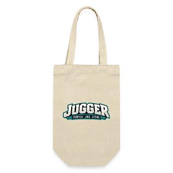 Jugger Logo Retro Neon Stil - Geschenkbeutel für Flaschen - Natur - Vorne