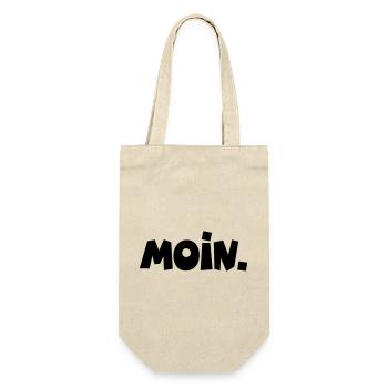 Moin. - Geschenkbeutel für Flaschen - Natur - Vorne
