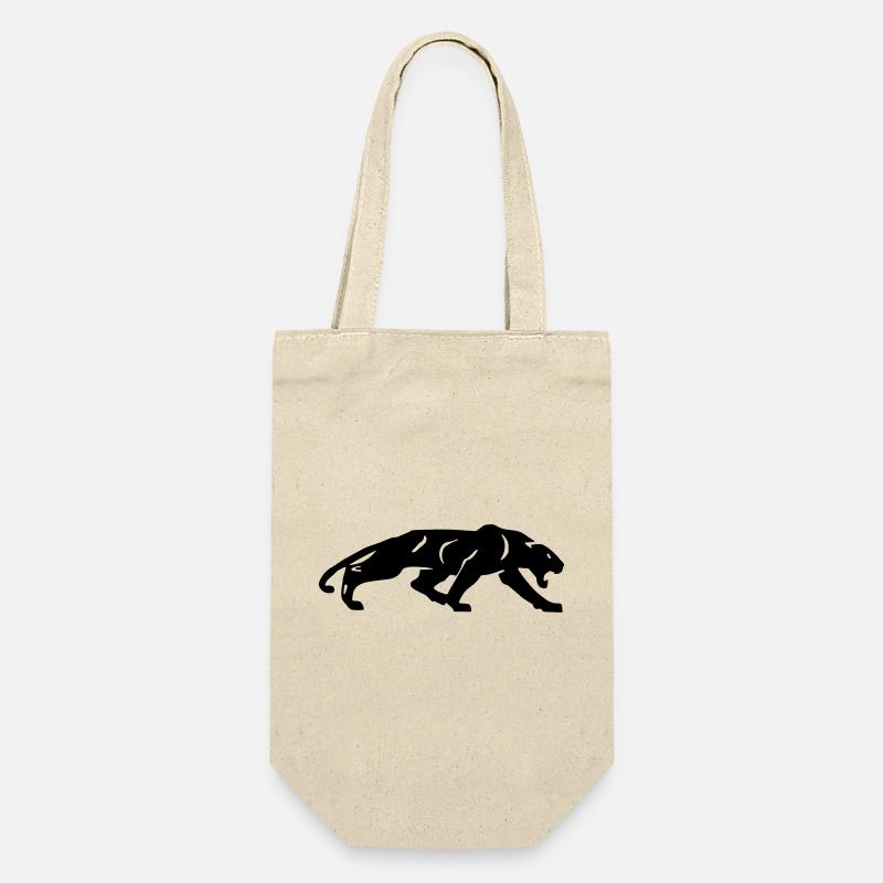 Schwarzer Panther - Geschenkbeutel für Flaschen - Natur