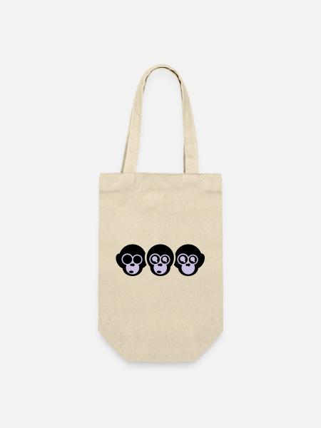 trois singes - Sac à bouteille - nature