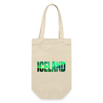 Iceland – Nordlicht Typografie - Geschenkbeutel für Flaschen - Natur - Vorne