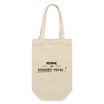 Memme, aber verdammt mutig! - Geschenkbeutel für Flaschen - Natur - Vorne