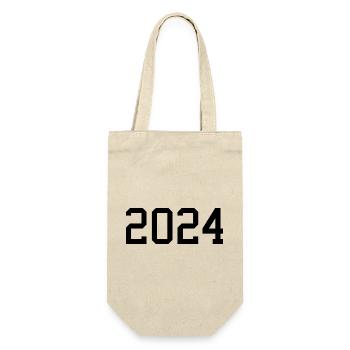2024 white New Year's Eve black - Gift Bag for Bottles - nature - Front