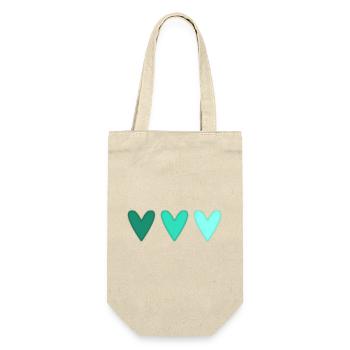 HERZ. HERZ. HEILIGER VALENTINSTAG. LIEBE. LIEBE. PAAR. - Geschenkbeutel für Flaschen - Natur - Vorne