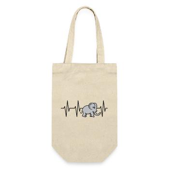 puls elefant rüssel herzschlag comic Symbol süß - Geschenkbeutel für Flaschen - Natur - Vorne