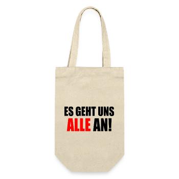 Es geht uns alle an - Geschenkbeutel für Flaschen - Natur - Vorne