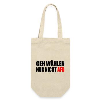 geh wählen nur nicht afd - Geschenkbeutel für Flaschen - Natur - Vorne